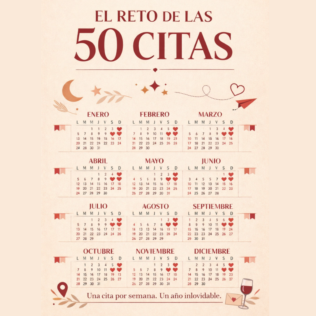 El reto de la 50 citas + 3 bonos: Pack que salva la relación de la rutina